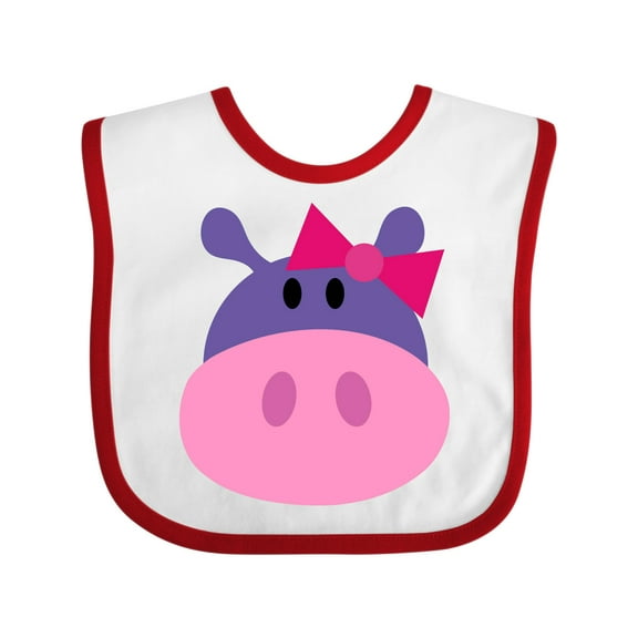 Inktastic Girl Hippo Girls Baby Bib