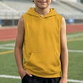 thumbnail image 2 of Fgnfyis Boys T Shirts Sleeveless Hoodie Muscle Tee Workout Shirt Soft Basic Tee Athletic for Kids Boys Tank Tops Yellow 4-5 Years, 2 of 4