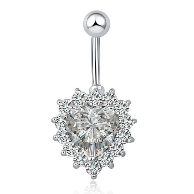Heart Gear Shaped Navel Belly Button Rings Copper Barbells dangle body piercing Umbilical Nail Studs Body Piercing Jewelry