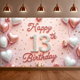 thumbnail image 4 of Yatrandify Glitter Design Happy Birthday Banner Heart Balloons Party Decoration for Teen Birthday Indoor Event Celebration, 4 of 7