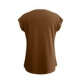 thumbnail image 5 of Women's Fashion Waffle Knit Trendy Tops Cap Sleeve Cute Tops Crew Neck Sleeveless Dressy Tank Tops (XL, Brown), 5 of 7