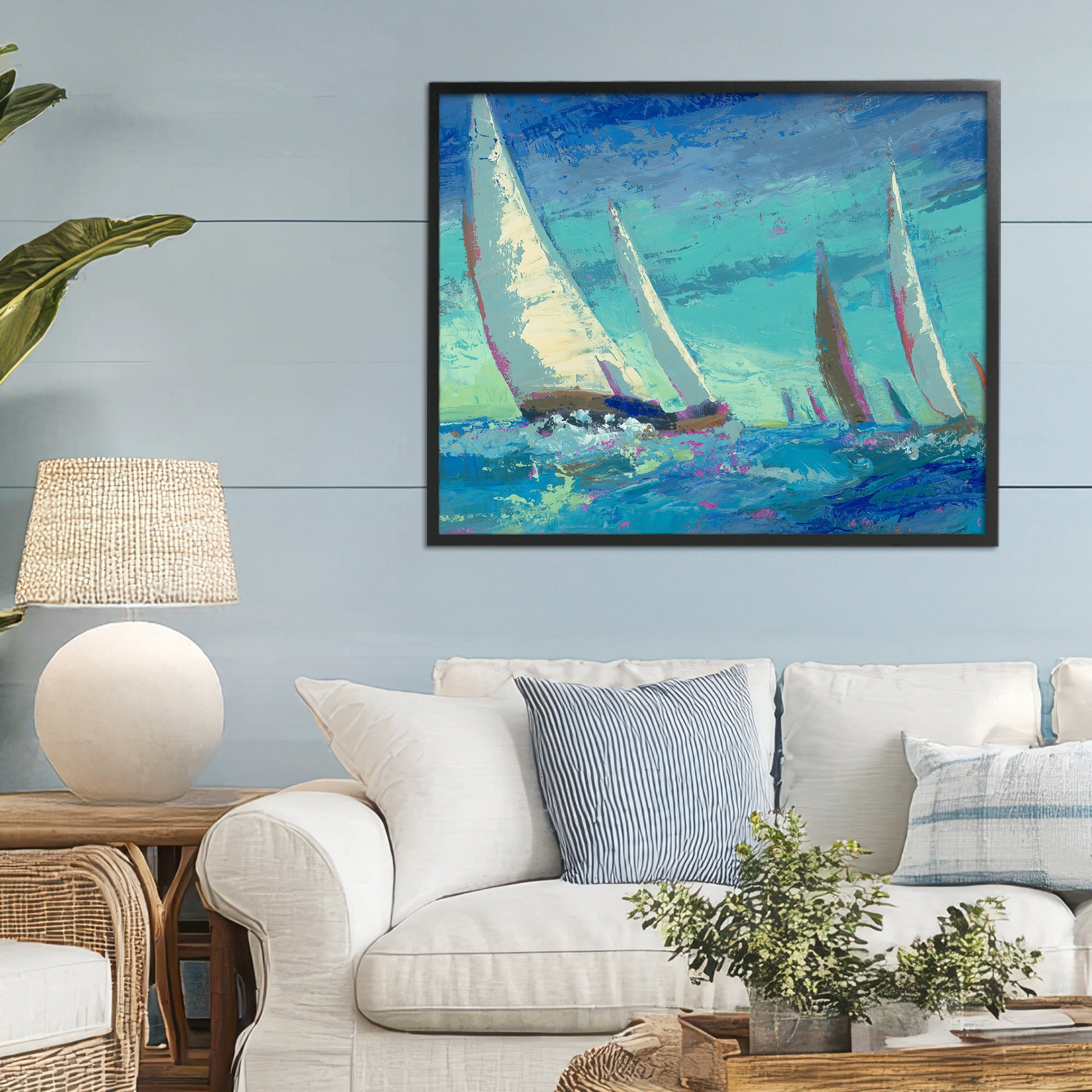 Stupell Industries Abstract Expression Regatta Black Framed Giclee Art, design by Beth A. Forst