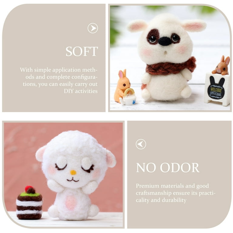 2 Sets Doll Needle Felting Kits for Beginners Adult Animal Suite Wool  Animals 