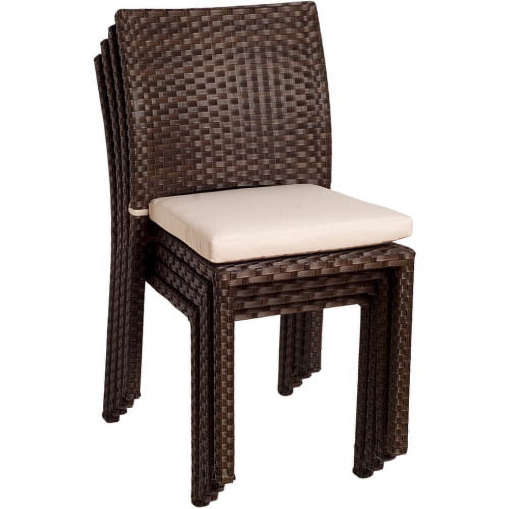 Liberty Outdoor All-Weather Wicker Side Chairs, Set of 4, Brown