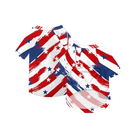 Dog Sports Shirt - Lightweight Pet Apparel Pet T-Shirt with American Flag Pattern White XXXXL for Large Dogs Daily Wear Outdoor Activities Holiday Celebrations