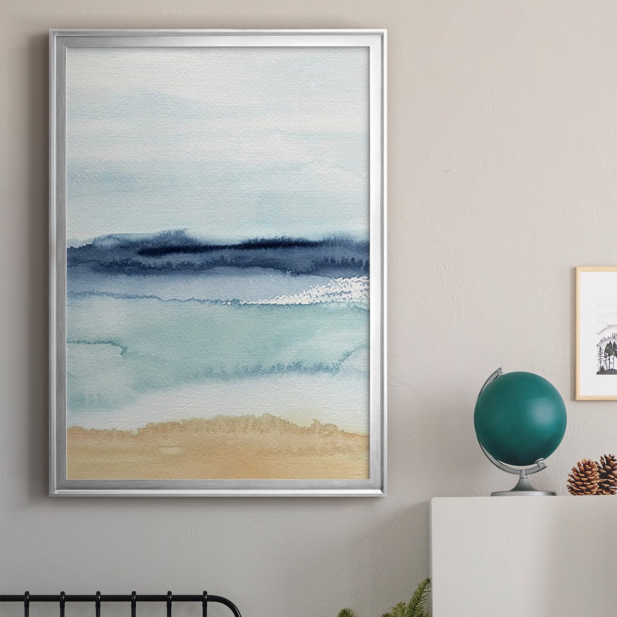 Watercolor Ocean Horizon II Premium Framed Print - Ready to Hang