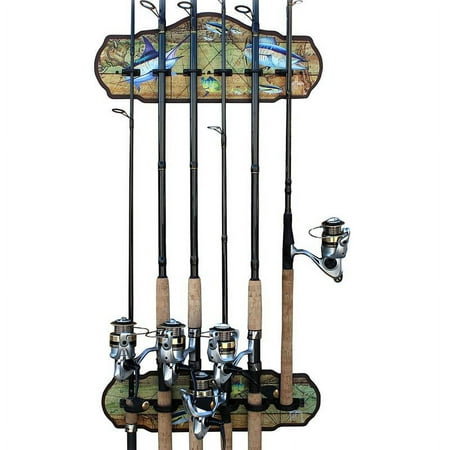 Guy Harvey Ancient Map 6 Rod Wall Rack