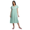 thumbnail image 1 of Moomaya Chemise de Nuit Imprimée à Manches Courtes pour Femmes Col en V en Coton, 1 of 5
