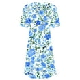 thumbnail image 3 of Vestido Corto para las Mujeres Cuello Redondo Manga Corta Impresa Suéter, Moda Casual Estilo Línea, 3 of 5