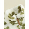 thumbnail image 5 of JYYYBF Toddler Baby Girls Fleece Coat Flower Print Stand Collar Quarter-Zip Pullover Sweatshirt Plush Jacket Winter Warm Outerwear, 5 of 6