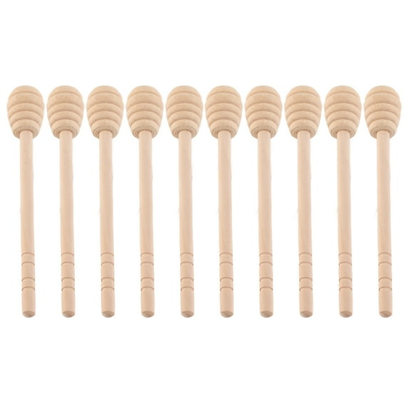 ZOUSSIQI 10PCS Wood Honey Stick Honey Dipper Stick Honey Stirrer Honey Mixing Stick For Home JU316-124616