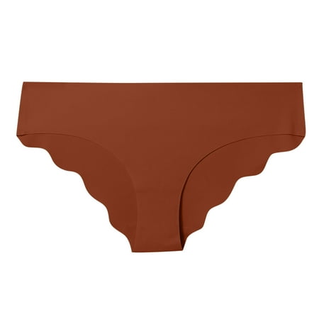 Cotton Panties for Women High Waist in Clearance Women Ice Silk Underwear Brief Seamless Thongs Soft Panty Low Rise Panties Sports Briefs New Brown M