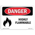 thumbnail image 1 of SignMission OS-DS-A-1218-L-1354 12 x 18 in. OSHA Danger Sign - Highly Flammable, 1 of 1