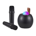 thumbnail image 2 of Karaoke Machine Mini Wireless Microphone and Speaker Set with 2 Microphone Gifts for Birthday Party Desktop Outdoor Home KTV Set Disco LED Lights Handheld Mic Portable Karaoke, 2 of 7