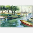thumbnail image 2 of Designart Boats In Green Spring Canvas Wall Art, 2 of 4