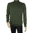 thumbnail image 2 of Mens Sweater Knit BRANGO Turkey Mock Neck Cotton Blend 21050 Khaki Green, 2 of 6