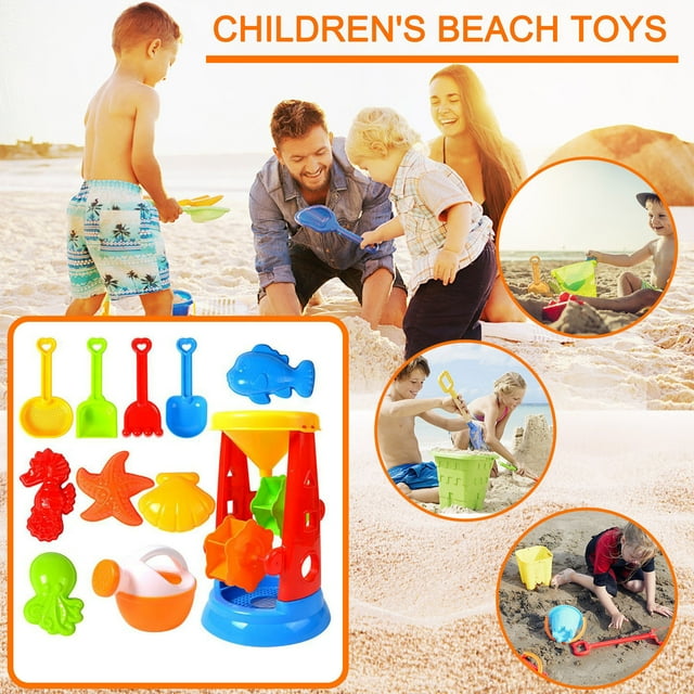 HOARBOEG Ensemble de Jouets de Plage 11 Pcs Jouet de Sable Bac à Sable Jouet d'Été Extérieur