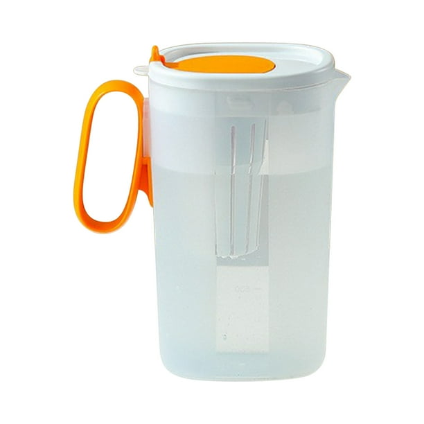 Hervidor de agua de 1,55 L para refrigerador con filtro de frutas. Jarra de agua de plástico de gran capacidad para té helado, jugo y limonada. Dispensador de bebidas doméstico resistente con colador