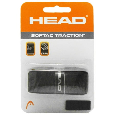 HEAD SofTac Traction Tennis Racket Replacement Grip - Tacky Racquet Handle Grip Tape - Black