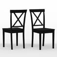 thumbnail image 2 of X-Back Solid Wood Dining Chairs in Black (Set of 2), 2 of 4