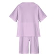 thumbnail image 6 of piuwrlz Shirt and Short Pants Set Baby Boys Girls Solid Color Cotton Summer Children's Set Purple Size 8-9 Years, 6 of 9