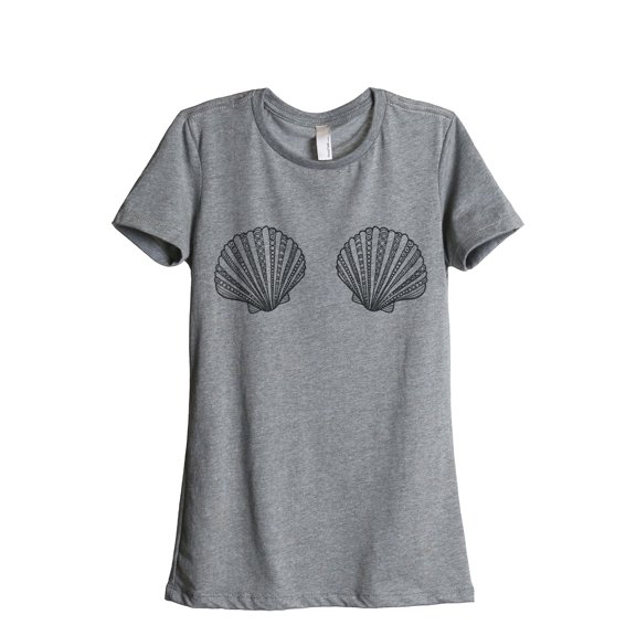 Thread Tank Mermaid Bra Women's Relaxed Crewneck T-Shirt Tee Heather Grey Small