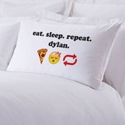 Eat Sleep Repeat Personalized Standard Pillowcase