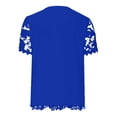 thumbnail image 4 of kaondbfi Summer Tops for Women Lace Crochet Embroidery Crewneck T Shirts Casual Short Sleeve Elegant Work Blouses Womens Essentials Fashion Clothing, 4 of 5