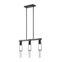 Finesse Decor Harmony Chandelier Matte Black Metal and Acrylic 3 LED Lights Dimmable