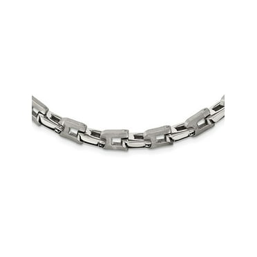 Mens Stainless Steel Brushed Necklace  --  24 Inches