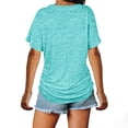 thumbnail image 6 of AherBiu Summer Tops for Women Short Sleeve V Neck Comfy Basic T Shirts Casual Loose Fitting Blouse, 6 of 8