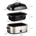 thumbnail image 4 of Superjoe 22 Quart Roaster Oven Turkey Oven Chicken Roaster for Cooking Warming, Stainless Steel Silver, 4 of 10