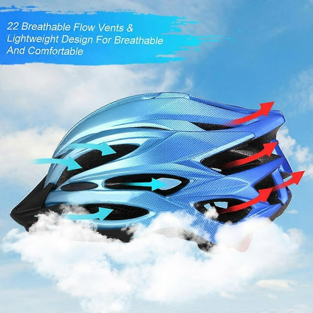 Breathable Cycle Helmet with Rear Light Sun Visor Women Men Lightweight Safety Helmet Bike Helmet for Mountain Bicycle Road Bike
