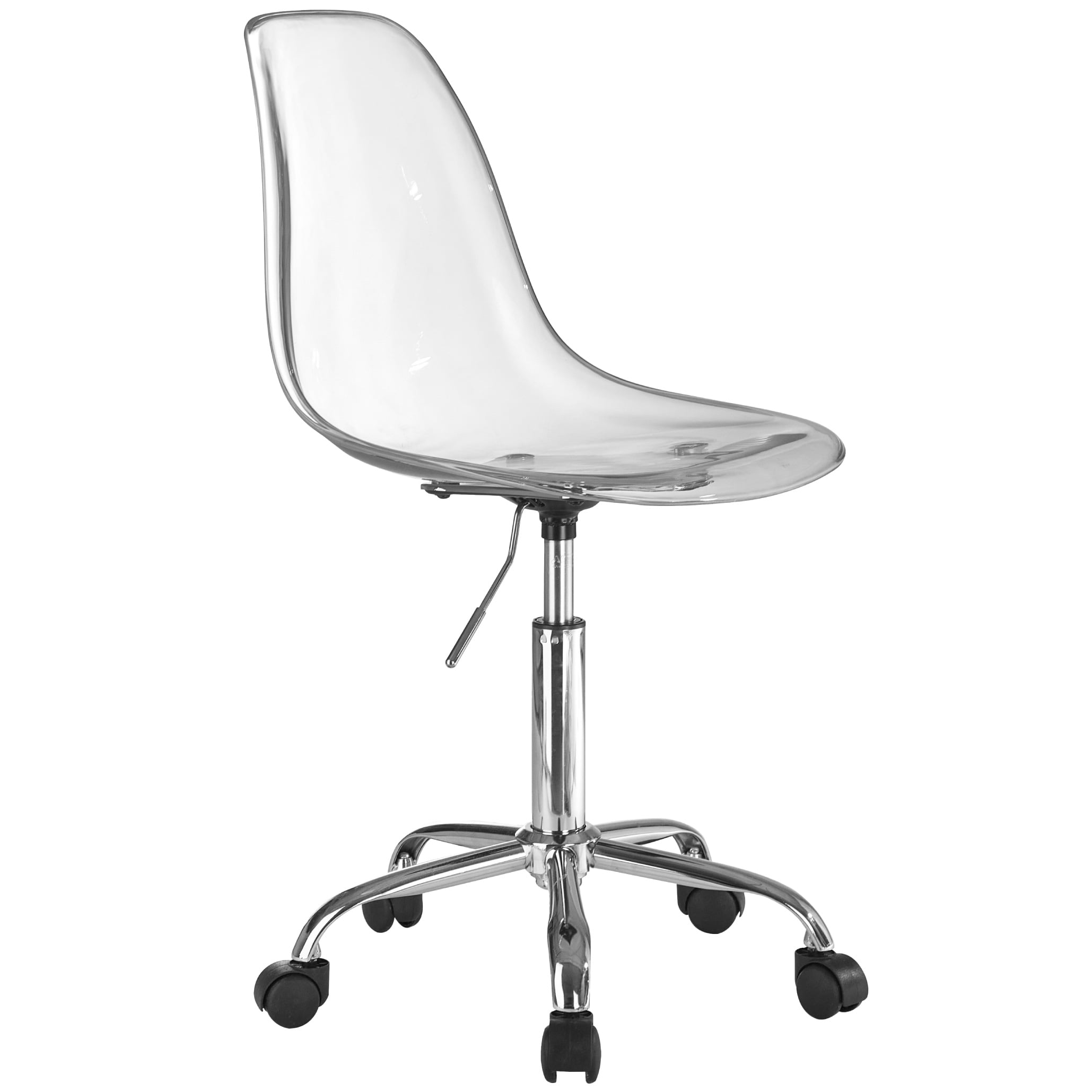 Urban Shop Office Chair, Acrylic and Metal Frame, Clear
