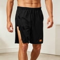 thumbnail image 2 of Erwazi Mens Shorts Solid Tear Away Side Snap Elastic Waist Button Casual Summer Daily Wear Athletic Shorts with Pocket, 2 of 7
