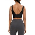 thumbnail image 3 of INSPIRE CHIC Women's Full Coverage Deep V-Back Workout Bras Fixed Cup Comfort Sports Bras S Black, 3 of 5
