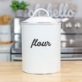 thumbnail image 2 of AuldHome Design Enamelware White Flour Canister; Rustic Distressed Style Staples Storage for Kitchen, 2 of 10