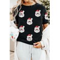 thumbnail image 2 of Women's Black Father Christmas Sequin Graphic T-Shirt - Cute Cartoon Santa Claus Design | [ZhiHiMeRi] | (US 20-22)2XL, 2 of 5