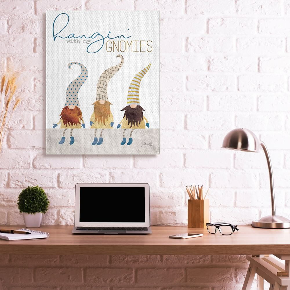 Stupell Industries Hanging with my Gnomies Garden Fictional Character Pun Canvas Wall Art Design by Marla Rae
