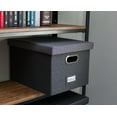thumbnail image 2 of Internet's Best Collapsible File Box Canvas Letter-Size File & Paper Sorter & Organizer, Charcoal, 2 of 9
