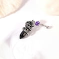 thumbnail image 2 of QQTDFG 14G Natural Stone Belly Button Rings Alloy Dangle Navel Piercing Barbell Jewelry-Purple-1pc, 2 of 2