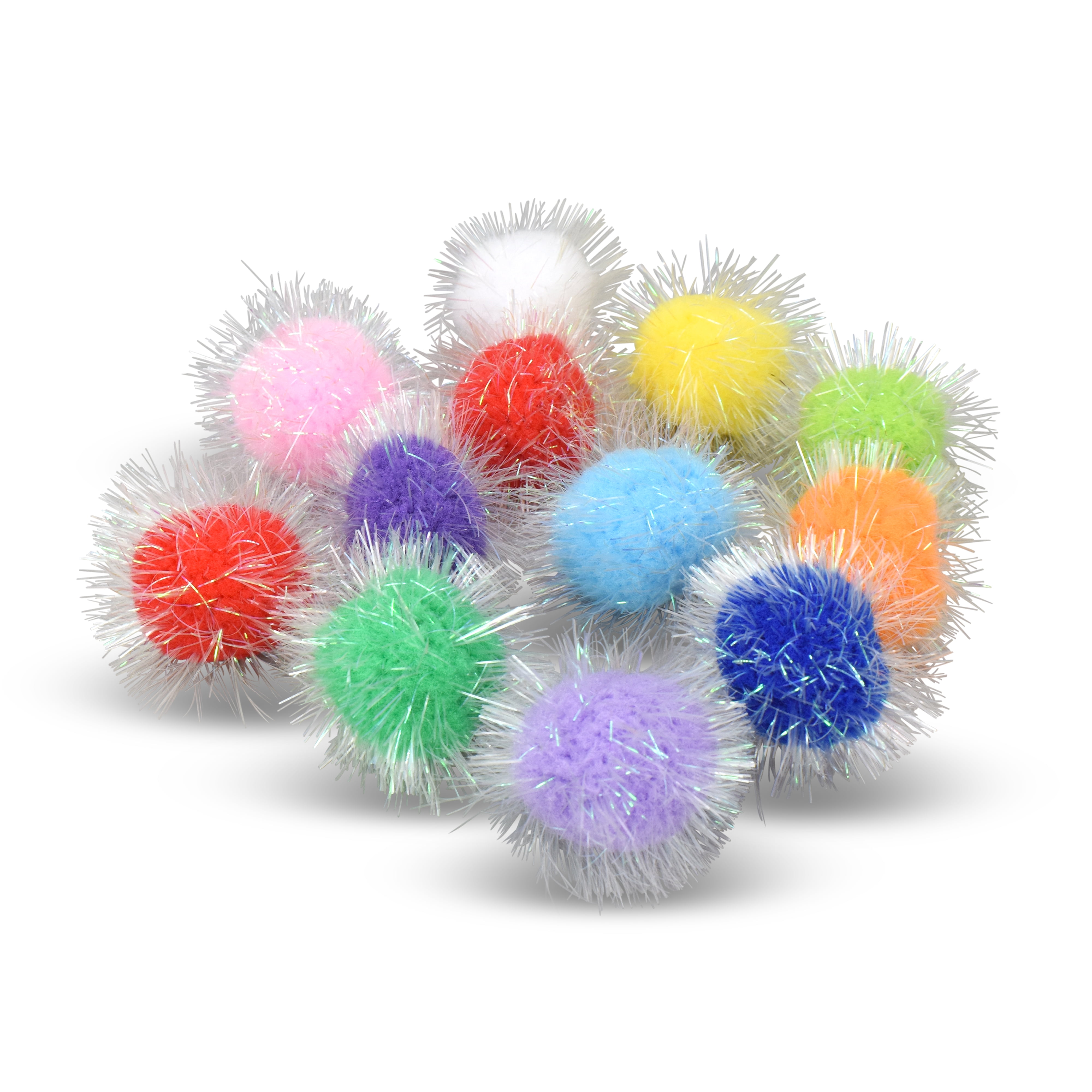 Multipet Sparkle Balls Cat Toy Value Pack, Multicolor, 12 Count, MP SPARK BALL VALUE