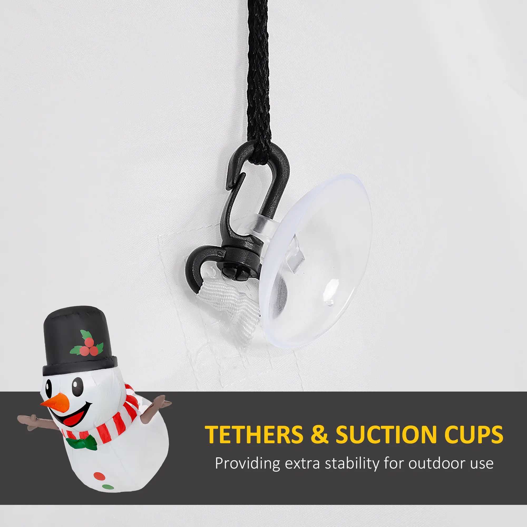 Hanging Snowman Christmas Inflatable with LED Lights IP44 Waterproof Polyester Cloth Indoor Outdoor Yard Decoration