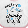 thumbnail image 4 of Inktastic Pretty Eyes and Chunky Thighs Blue Hearts Boys or Girls Baby Bib, 4 of 4