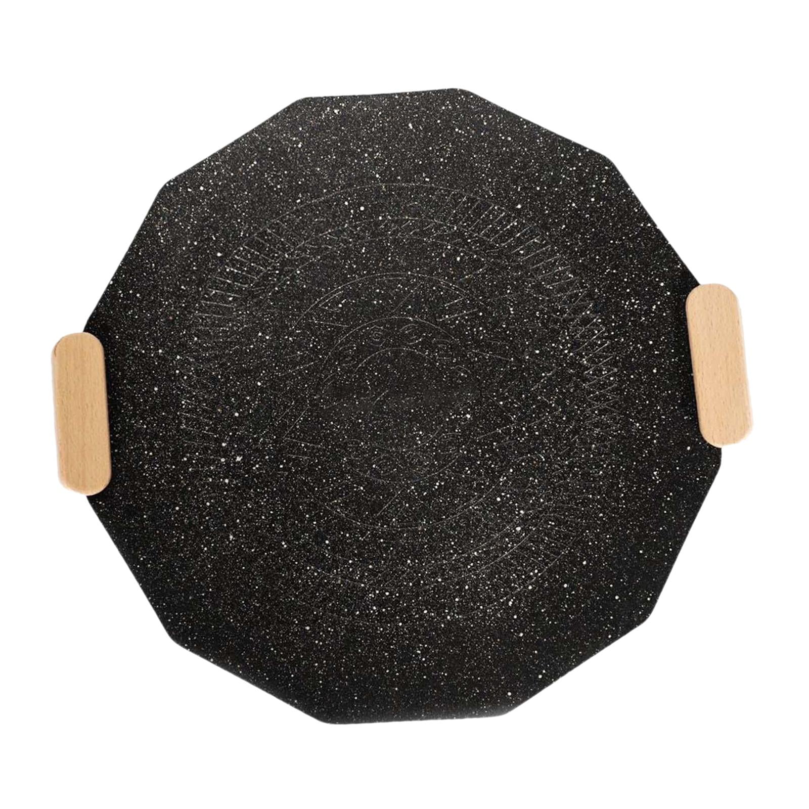 Nishiyuenyi Nonstick Grill Pan, BBQ Cast Pan, Multifunctional Portable Hand Grip Grill Pan,