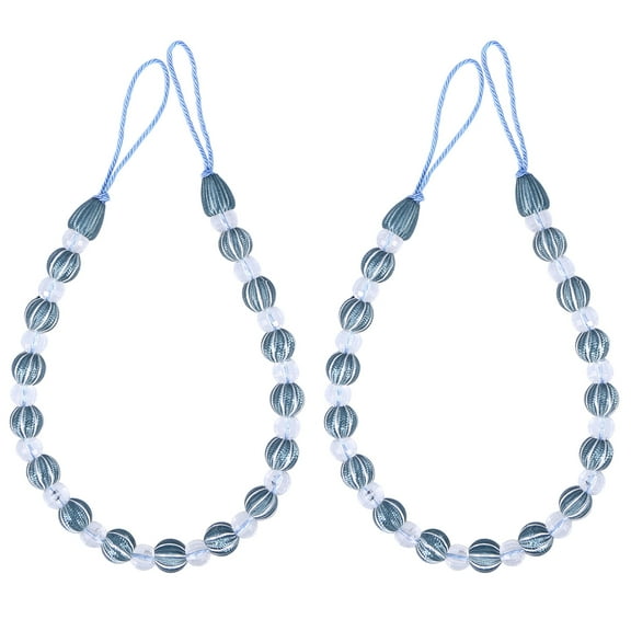 Worgeous Blue Acrylic Bead Curtain Tiebacks for Elegant Window Decoration 70 5cm 27 8inch