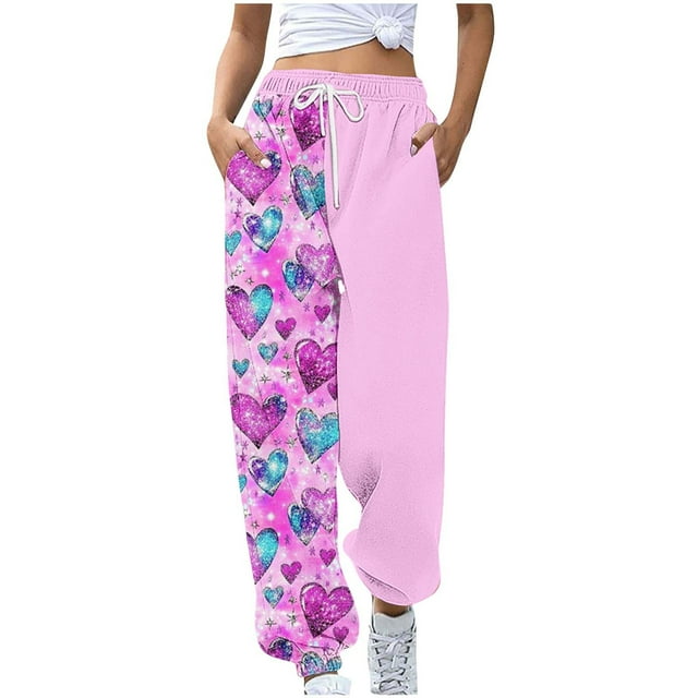 Styesk Pantalon pour Femmes Pantalon Décontracté pour Femmes Pantalon à Imprimé Pantalon à Cordon Taille Pantalon Long Pantalon de Survêtement avec Poche