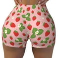 thumbnail image 2 of Picia Strawberries Printed Workout Shorts for Women Seamless Scrunch Butt Lifting High Waisted Yoga Gym Booty Running Moisture-wicking Short Pants-X-Large, 2 of 9