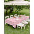 thumbnail image 3 of Outdoor Tablecloth with Umbrella Hole and Zipper, Pink White Stripes Rectangle Table Cloth 60x84 Inch Waterproof Tablecloth, Simple Geometric Modern Monochrome Picnic Table Cover for Patio Camping, 3 of 7