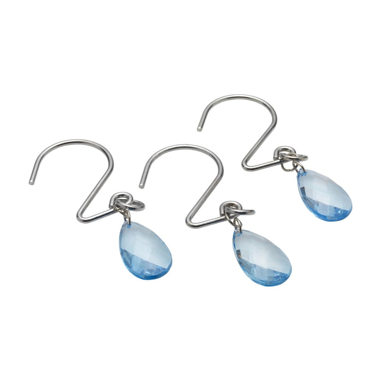 Carnation Home Fashionsprism Tear Drop Shaped Resin Shower Curtain Hooks Clear Set Of 12